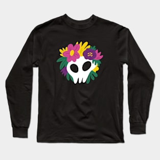 skull with flowers Long Sleeve T-Shirt